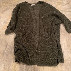 Marled Green Open Front Cardigan